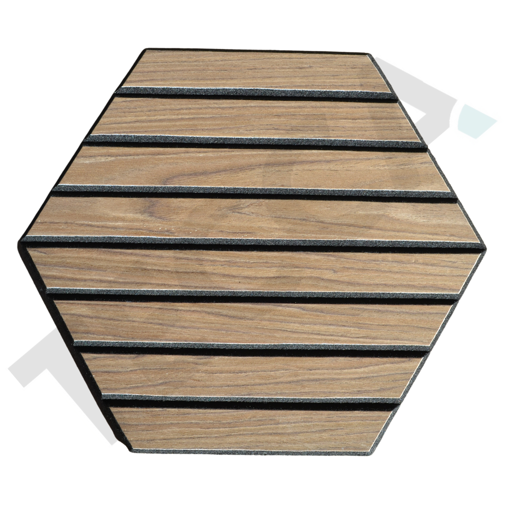 Tecca Walnut Self-Adhesive Acoustic Hexagon Wall Panels | Sound Absorbing | 5 Pack