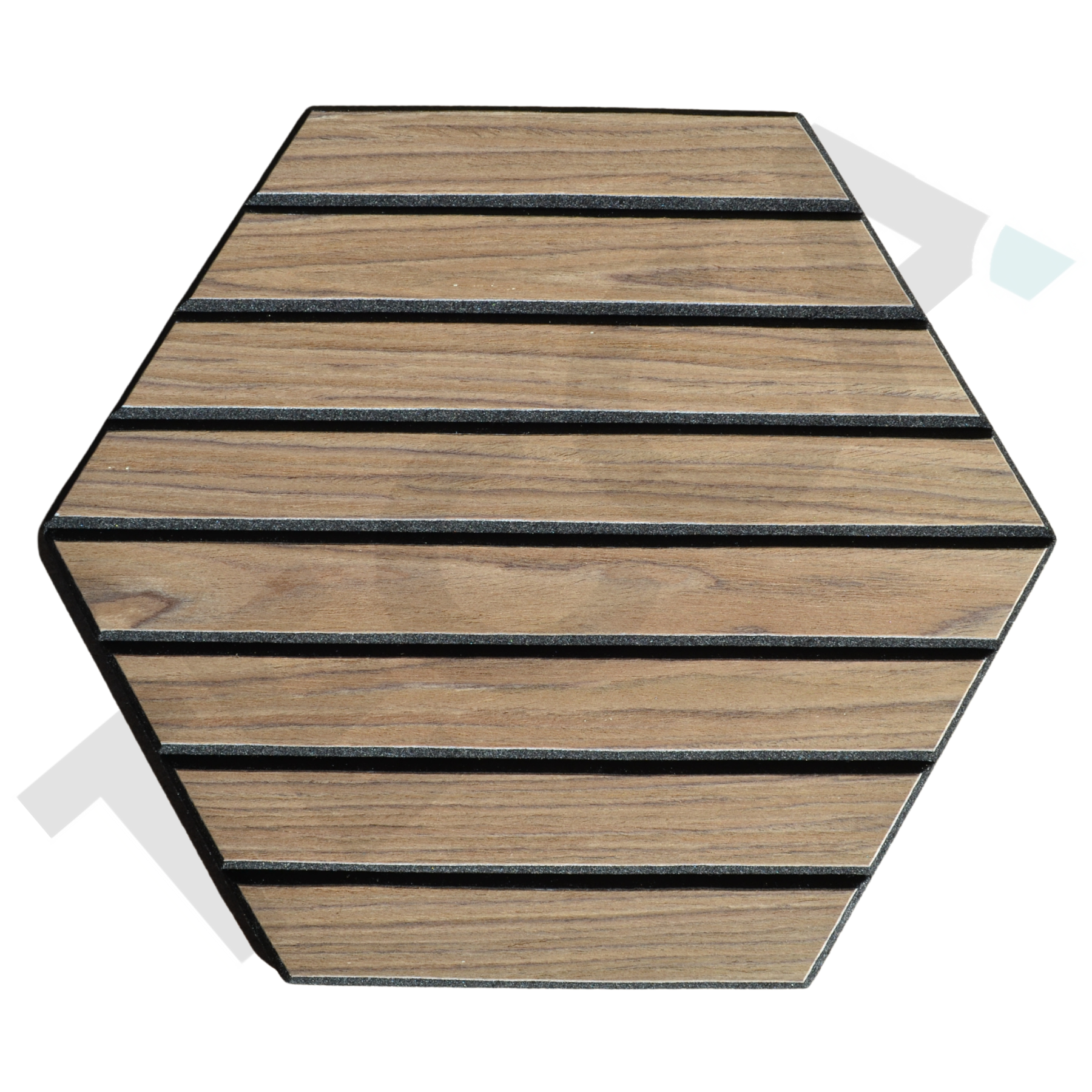 Tecca Walnut Self-Adhesive Acoustic Hexagon Wall Panels | Sound Absorbing | 5 Pack
