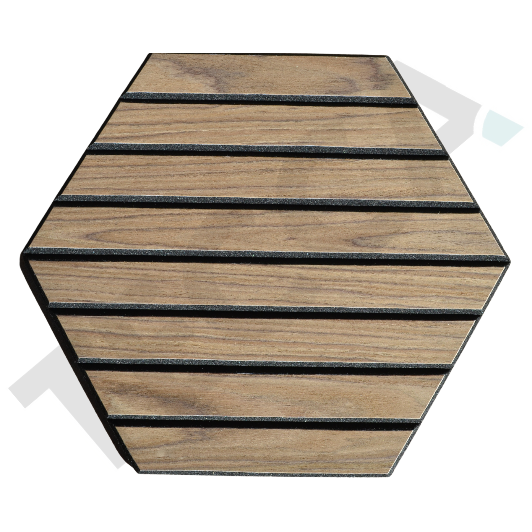 Tecca Walnut Self-Adhesive Acoustic Hexagon Wall Panels | Sound Absorbing | 5 Pack