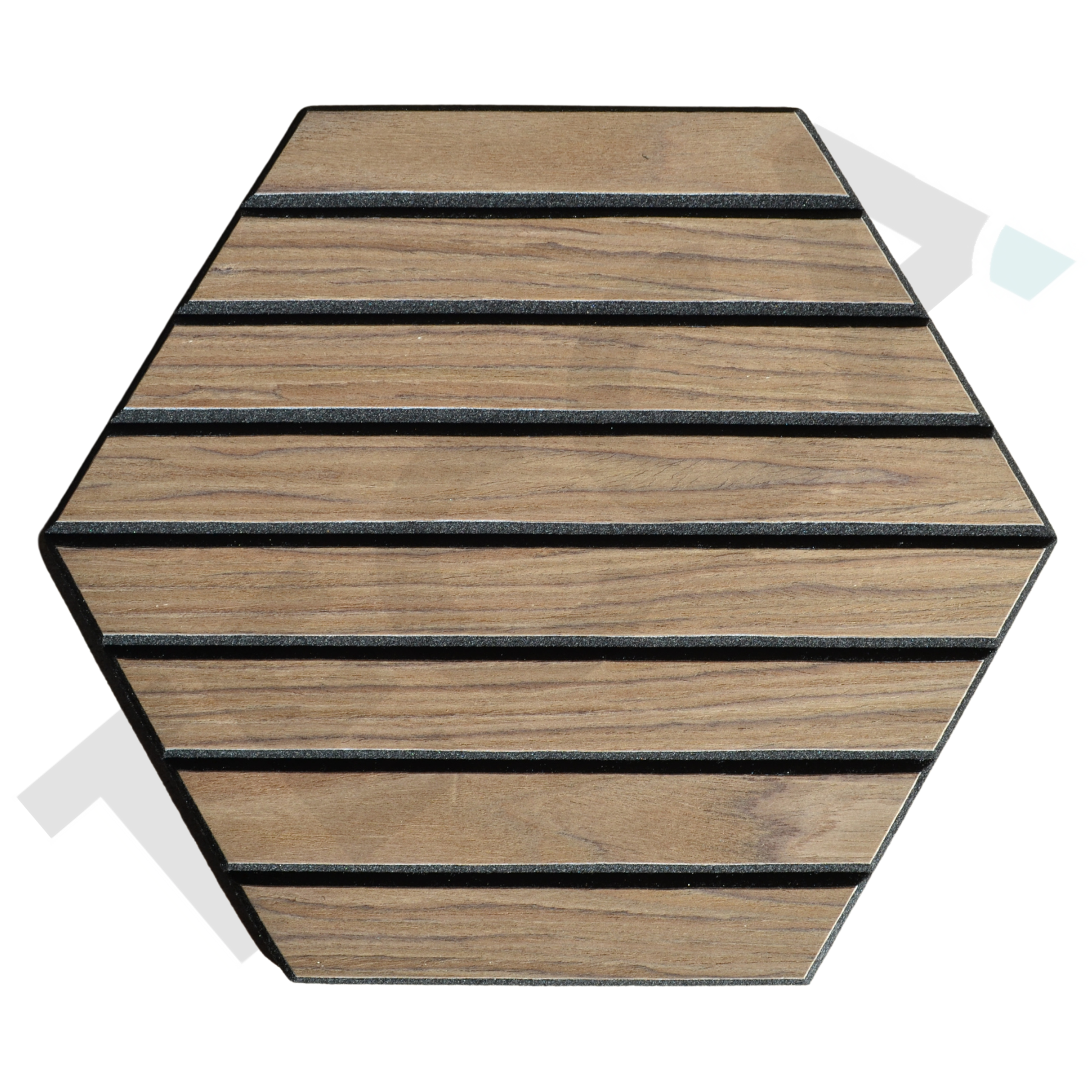 Tecca Walnut Self-Adhesive Acoustic Hexagon Wall Panels | Sound Absorbing | 5 Pack