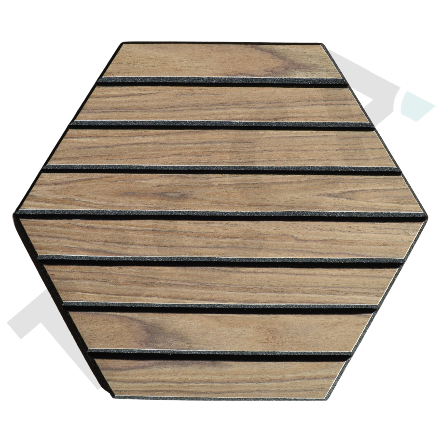 Tecca Walnut Self-Adhesive Acoustic Hexagon Wall Panels | Sound Absorbing | 5 Pack