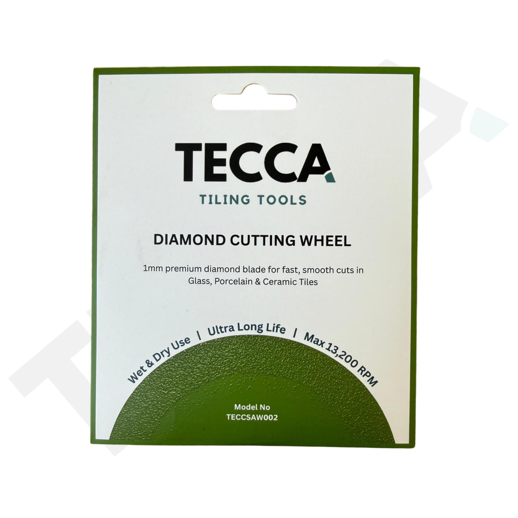 Tecca Diamond Green Cutting Wheel | 115mm | Glass & Porcelain Fine Cut Blade