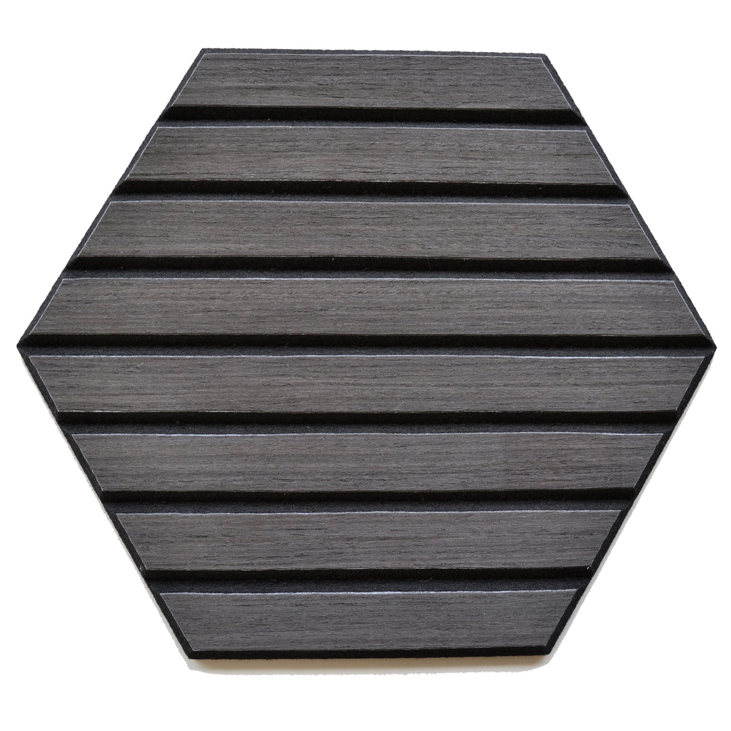 Tecca Black Self-Adhesive Acoustic Hexagon Wall Panels | Sound Absorbing | 5 Pack