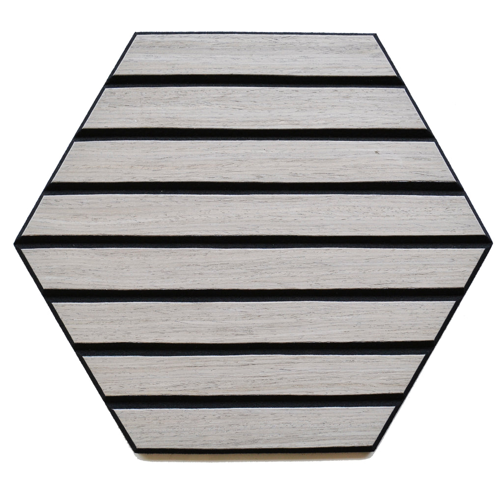Tecca Light Grey Self-Adhesive Acoustic Hexagon Wall Panels | Sound Absorbing | 5 Pack