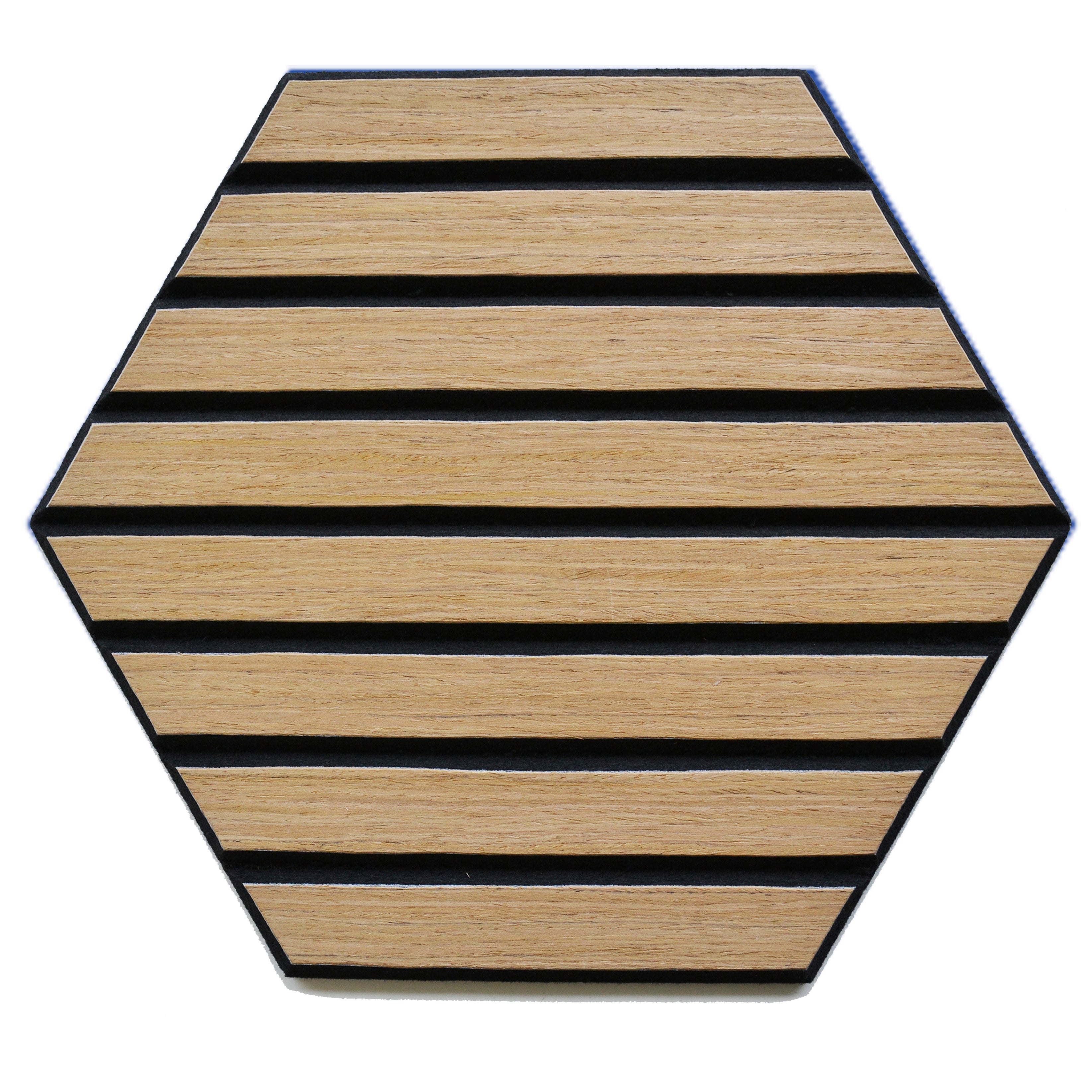 Tecca Medium Oak Self-Adhesive Acoustic Hexagon Wall Panels | Sound Absorbing | 5 Pack