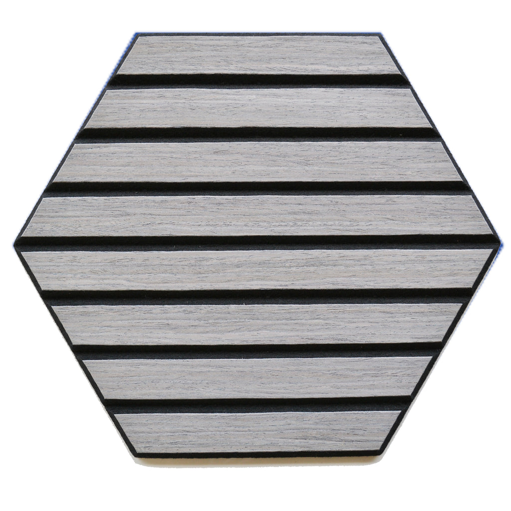 Tecca Silver Self-Adhesive Acoustic Hexagon Wall Panels | Sound Absorbing | 5 Pack