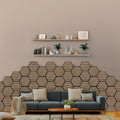 Tecca Medium Oak Self-Adhesive Acoustic Hexagon Wall Panels | Sound Absorbing | 5 Pack