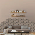 Tecca Walnut Self-Adhesive Acoustic Hexagon Wall Panels | Sound Absorbing | 5 Pack
